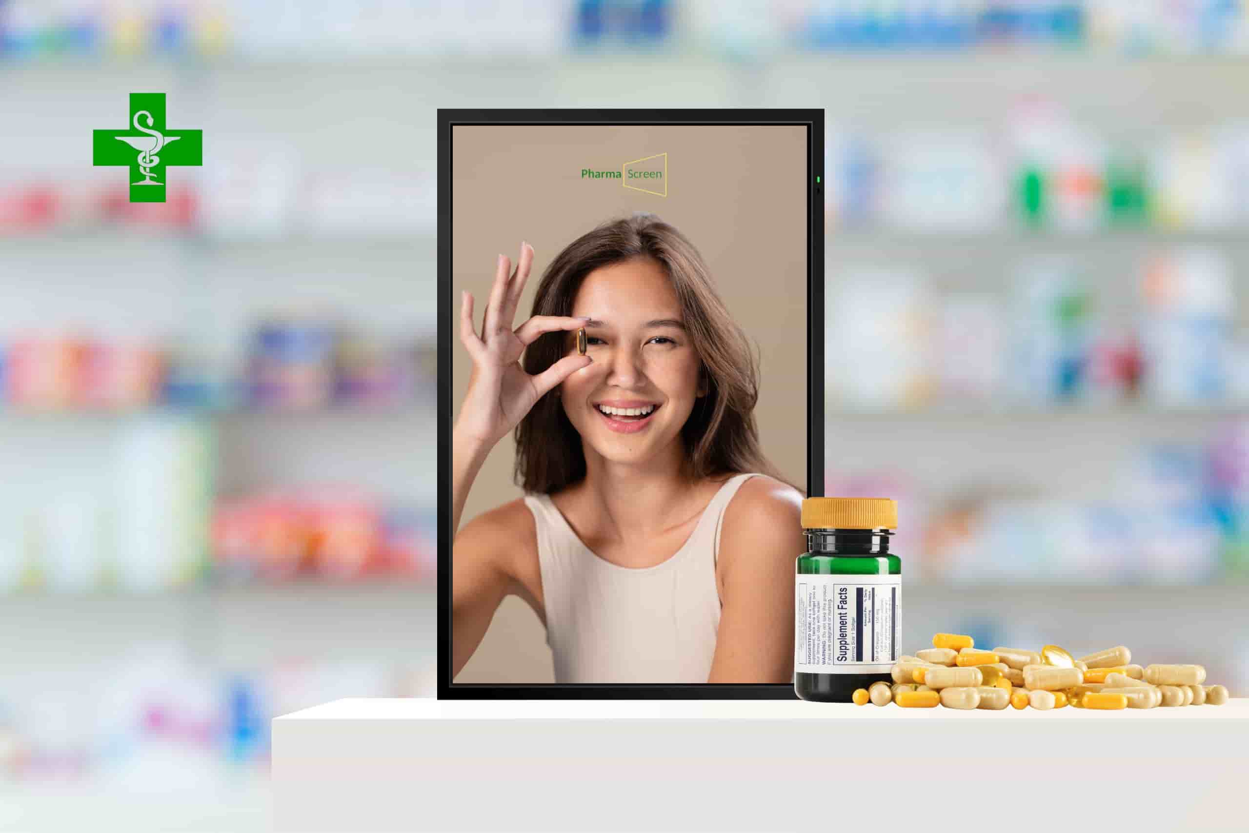 Les avantages de l'affichage dynamique en pharmacies pour les fabricants de compléments alimentaires